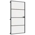 Porte intérieure mince noir verre trempé aluminium