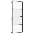 Porte intérieure mince noir 76x201,5 cm verre trempé aluminium