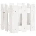 Jardinière avec design de clôture blanc 30x30x30 cm pin massif