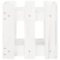 Jardinière avec design de clôture blanc 30x30x30 cm pin massif