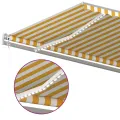 Auvent manuel rétractable avec LED 6x3 m Jaune et blanc