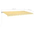 Auvent manuel rétractable avec LED 6x3 m Jaune et blanc