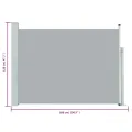 Auvent latéral rétractable de patio 120x500 cm Gris