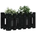 Jardinière avec design de clôture noir 60x30x30 cm pin massif