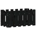 Jardinière avec design de clôture noir 60x30x30 cm pin massif