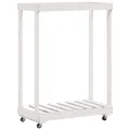 Porte-bûches avec roulettes blanc 76,5x40x108cm bois massif pin