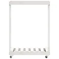 Porte-bûches avec roulettes blanc 76,5x40x108cm bois massif pin