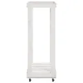 Porte-bûches avec roulettes blanc 76,5x40x108cm bois massif pin