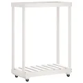 Porte-bûches avec roulettes blanc 76,5x40x108cm bois massif pin