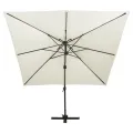 Parasol de jardin en porte-à-faux avec double toit sable