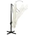 Parasol de jardin en porte-à-faux avec double toit sable