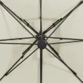Parasol de jardin en porte-à-faux avec double toit sable