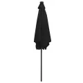 Parasol de jardin avec lumières LED et mât en aluminium noir