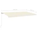 Auvent manuel rétractable avec LED 600x300 cm Crème