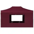 Tente de réception pliable et parois Aluminium 4,5x3 m Bordeaux