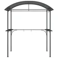 Gazebo BBQ et étagères latérales anthracite 220x115x230cm acier