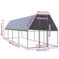 Poulailler d'extérieur 2x8x2 m Acier galvanisé