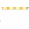 Auvent manuel rétractable avec LED 500x300 cm Jaune et blanc