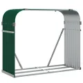 Porte-bûches vert 120x45x100 cm acier galvanisé
