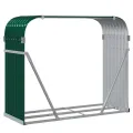 Porte-bûches vert 120x45x100 cm acier galvanisé