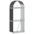 Porte-bûches anthracite 80x45x190 cm acier galvanisé