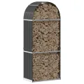 Porte-bûches anthracite 80x45x190 cm acier galvanisé
