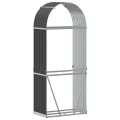 Porte-bûches anthracite 80x45x190 cm acier galvanisé
