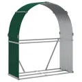 Porte-bûches vert 120x45x140 cm acier galvanisé