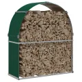 Porte-bûches vert 120x45x140 cm acier galvanisé