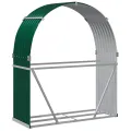 Porte-bûches vert 120x45x140 cm acier galvanisé