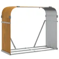 Porte-bûches marron clair 120x45x100 cm acier galvanisé