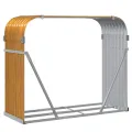 Porte-bûches marron clair 120x45x100 cm acier galvanisé