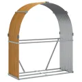 Porte-bûches marron clair 120x45x140 cm acier galvanisé