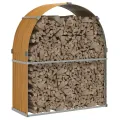 Porte-bûches marron clair 120x45x140 cm acier galvanisé