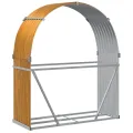 Porte-bûches marron clair 120x45x140 cm acier galvanisé