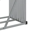 Porte-bûches gris clair 234x45x100 cm acier galvanisé