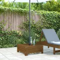 Couvercle de base de parasol marron miel bois massif de pin