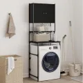 Armoire de machine à laver noir 68x48,5x194 cm
