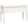 Jardinières avec pieds blanc 110x31x70 cm bois de pin massif