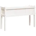 Jardinières avec pieds blanc 110x31x70 cm bois de pin massif