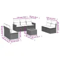 Salon de jardin 8 pcs avec coussins noir résine tressée