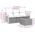 Salon de jardin avec coussins 4 pcs beige résine tressée