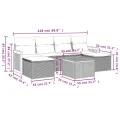 Salon de jardin avec coussins 7 pcs beige résine tressée