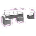 Salon de jardin avec coussins 7 pcs gris résine tressée