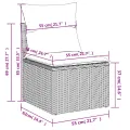 Salon de jardin 8 pcs avec coussins gris résine tressée