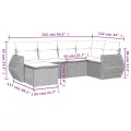 Salon de jardin avec coussins 6 pcs beige résine tressée