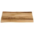 Dessus de table bord vivant 40x40x2,5 cm bois de manguier brut