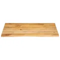 Dessus de table à bord vivant 100x80x2,5cm bois massif manguier