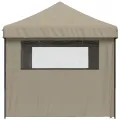 Tente de réception pliable escamotable 4 parois latérales taupe