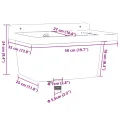 Lavabo pour montage murale gris 50x35x24 cm résine
